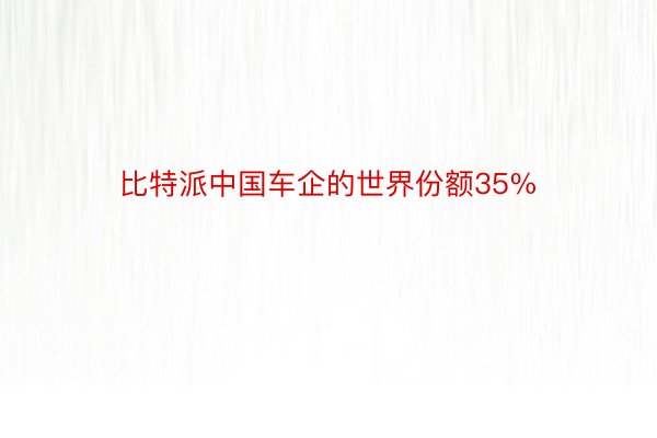 比特派中国车企的世界份额35%
