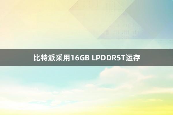 比特派采用16GB LPDDR5T运存