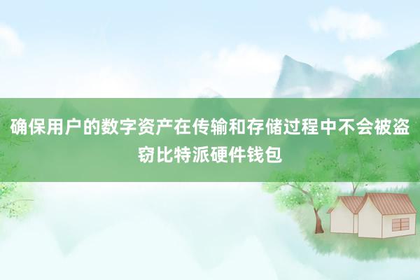 确保用户的数字资产在传输和存储过程中不会被盗窃比特派硬件钱包