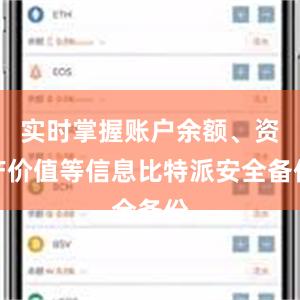 实时掌握账户余额、资产价值等信息比特派安全备份
